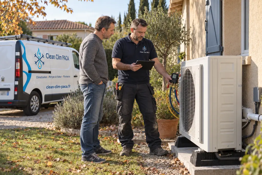 Mise en service d'une pompe à chaleur air-eau dans le jardin d'un pavillon de la couronne toulousaine